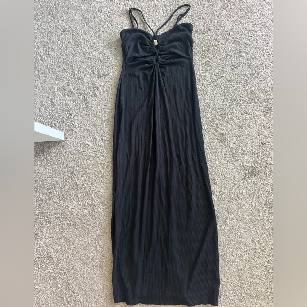 L*Space Black Ribbed Maxi Dress